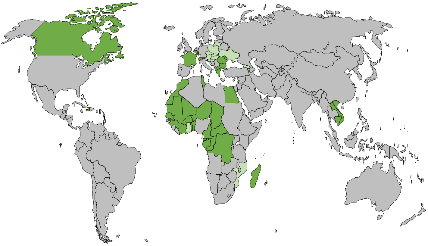 Französisch Weltkarte