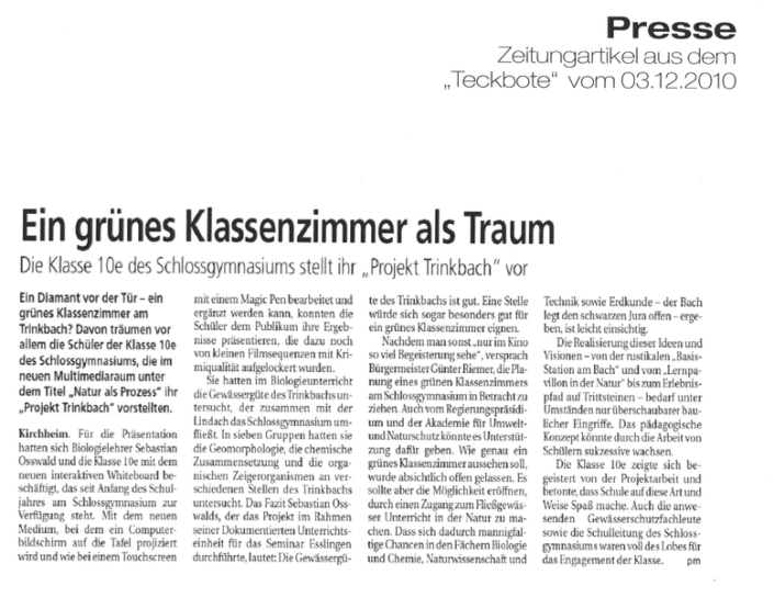 Grünes Klassenzimmer: Planung