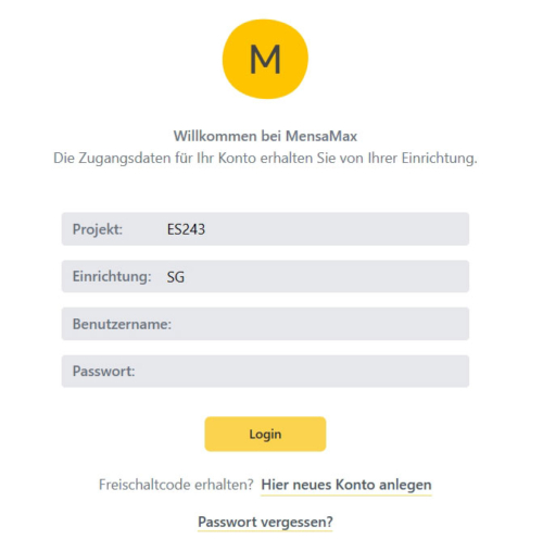 MensaMax-Konto prüfen: Login