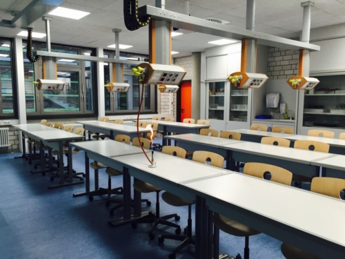 Deckensystem in Arbeitsstellung mit Gasbrenner